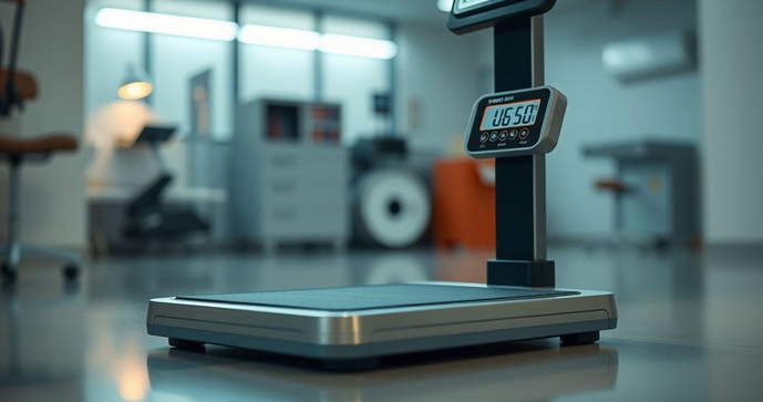 Balança digital eletrônica de chão 300kg para uso profissional